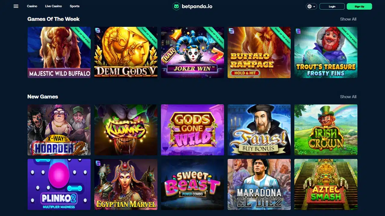 BetPanda crypto casino video slots