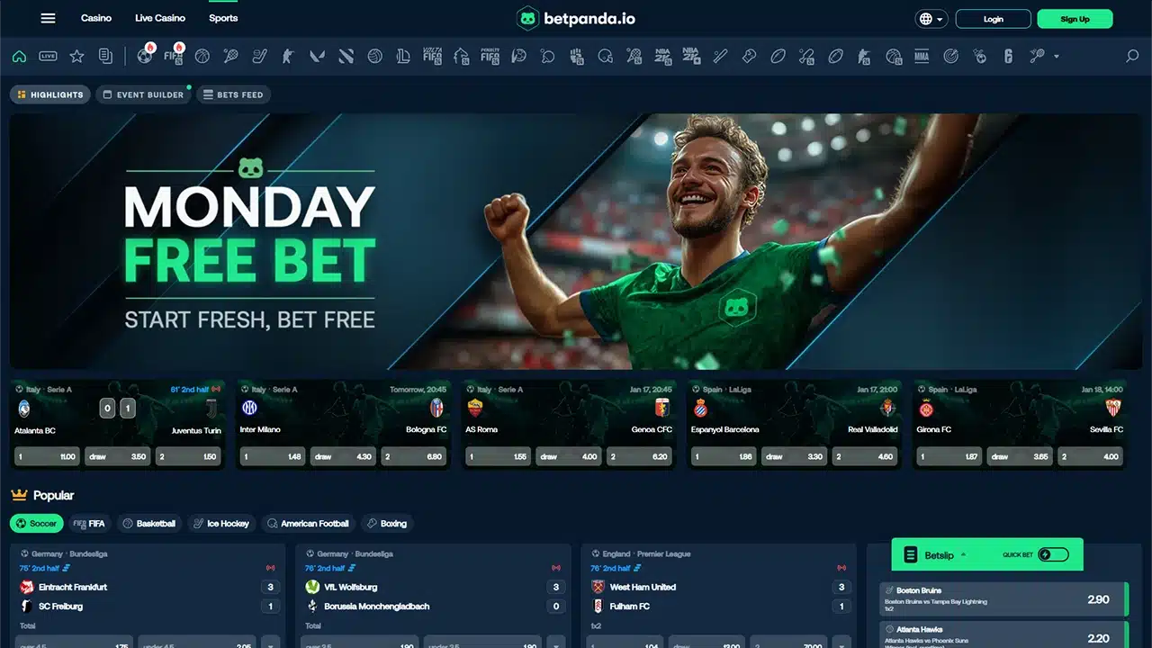 BetPanda crypto casino sports betting offer