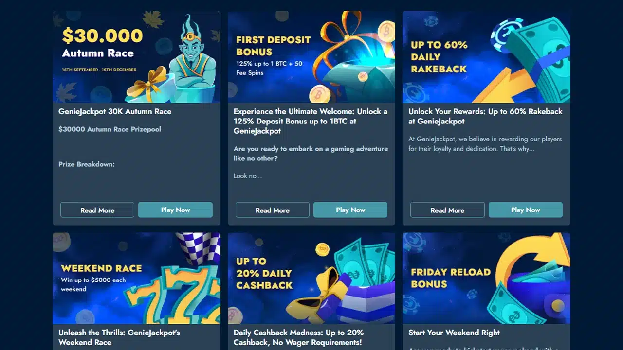 Genie Jackpot casino promotions