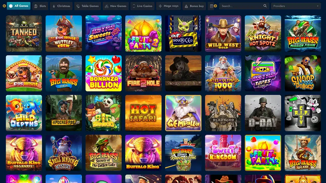 Genie Jackpot casino selection of video slot games
