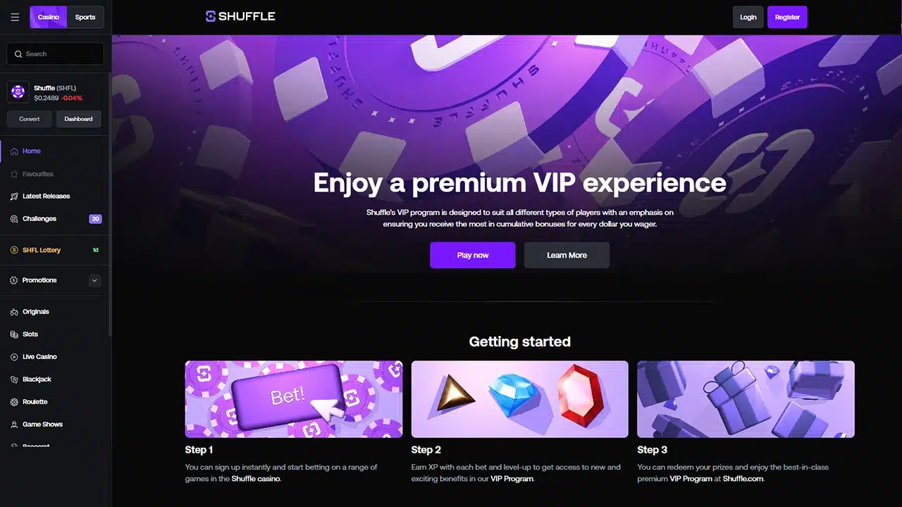 Shuffle crypto casino loyalty club