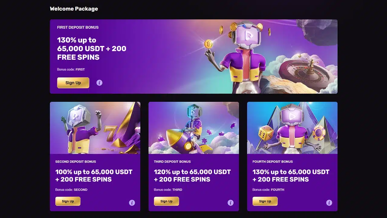 Playbet.io crypto casino welcome package bonus