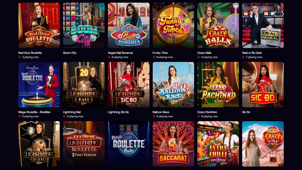 Ybets crypto casino selection of live games shows