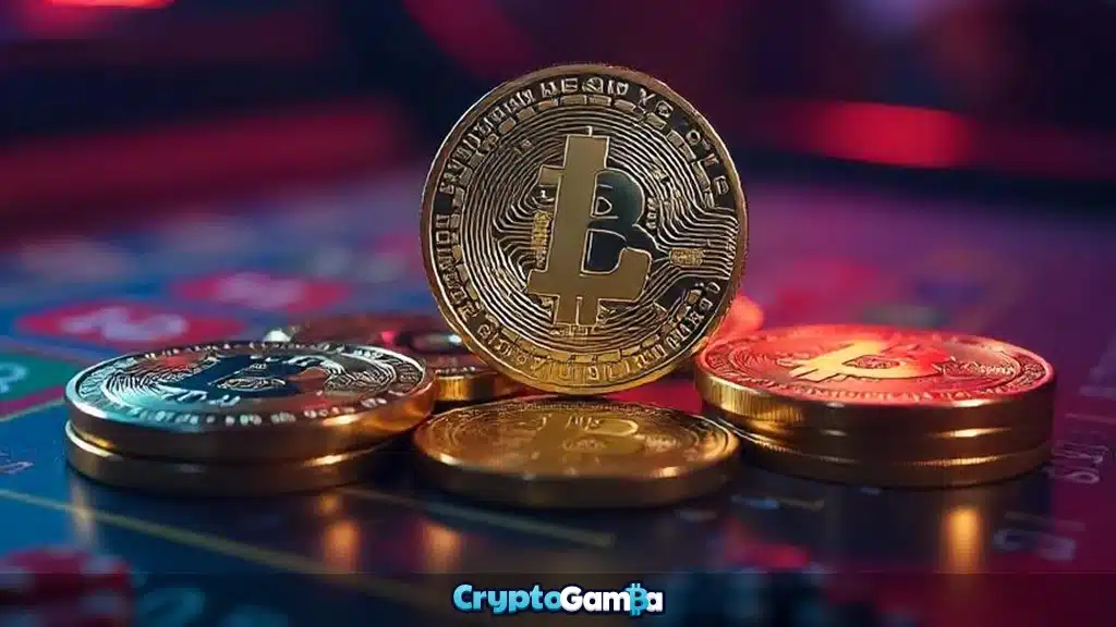 Litecoin coins on casino table