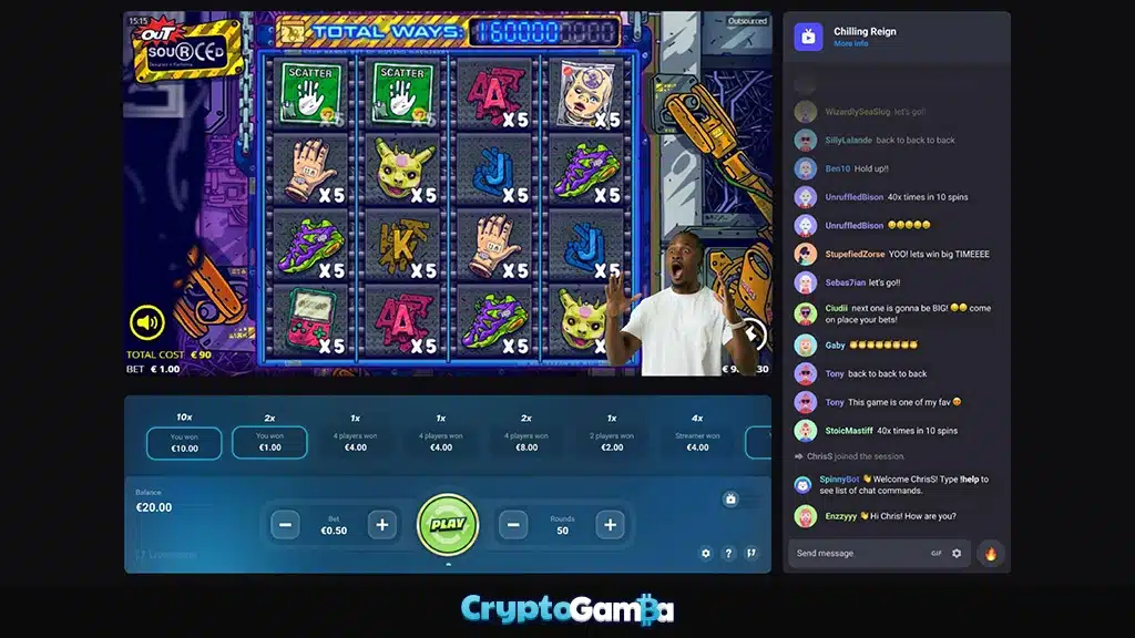 Bet with Streamers desktop interface