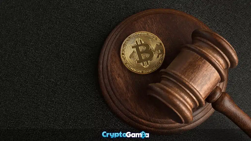 Judge gavel and bitcoin