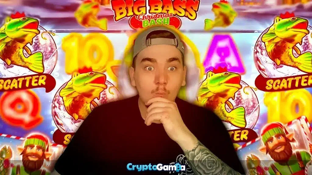 Fredrik testing Big Bass Christmas Bash video slot