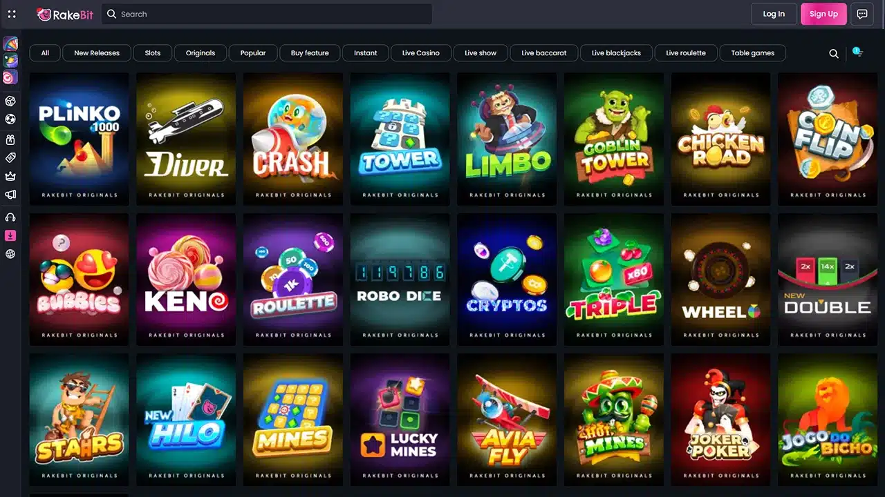 RakeBit crypto casino original games