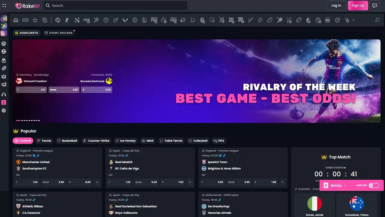 RakeBit crypto casino sports betting offer