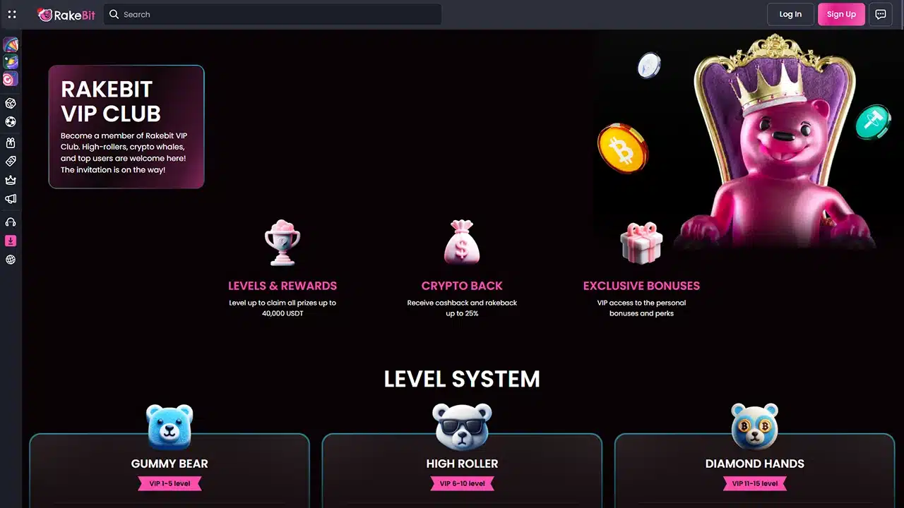 RakeBit crypto casino loyalty club