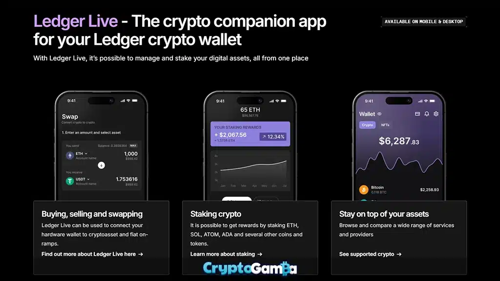 Ledger Live feature of Ledger crypto wallet
