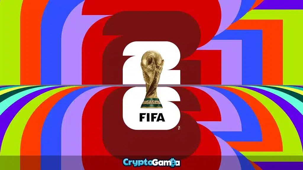 FIFA World Cup logo on colored poster background