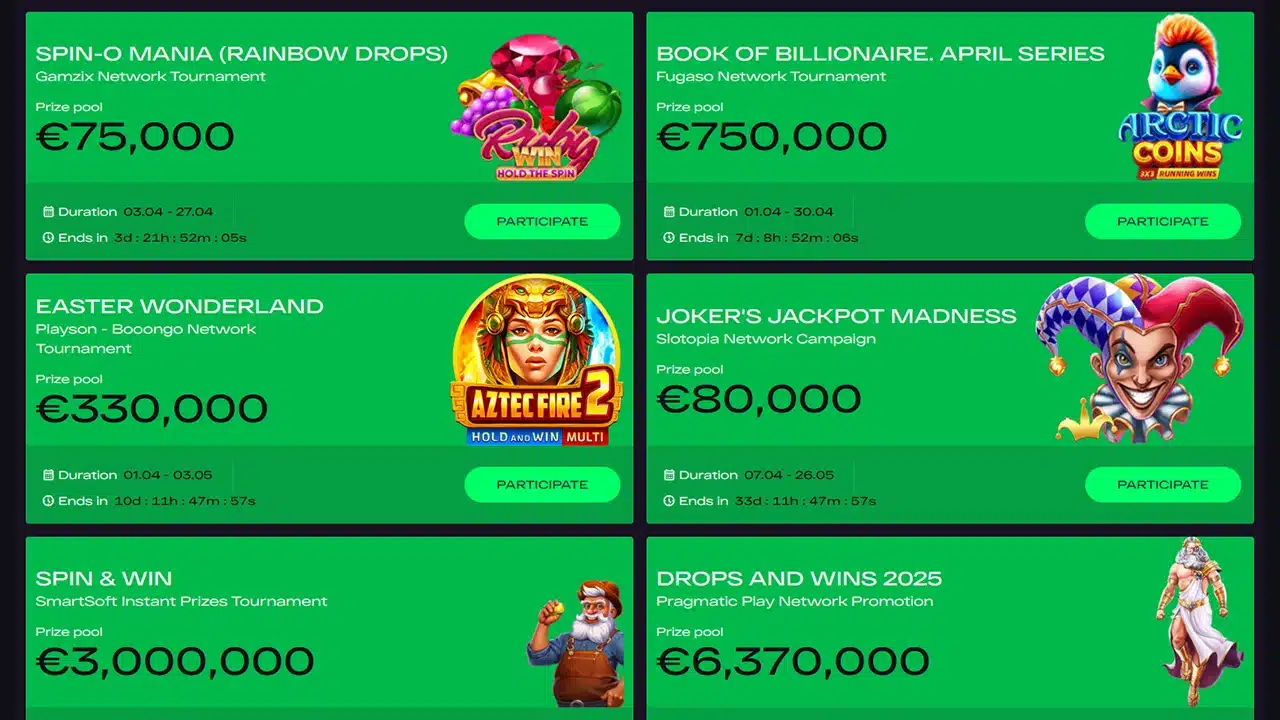 GlitchSpin crypto casino slot tournaments offer