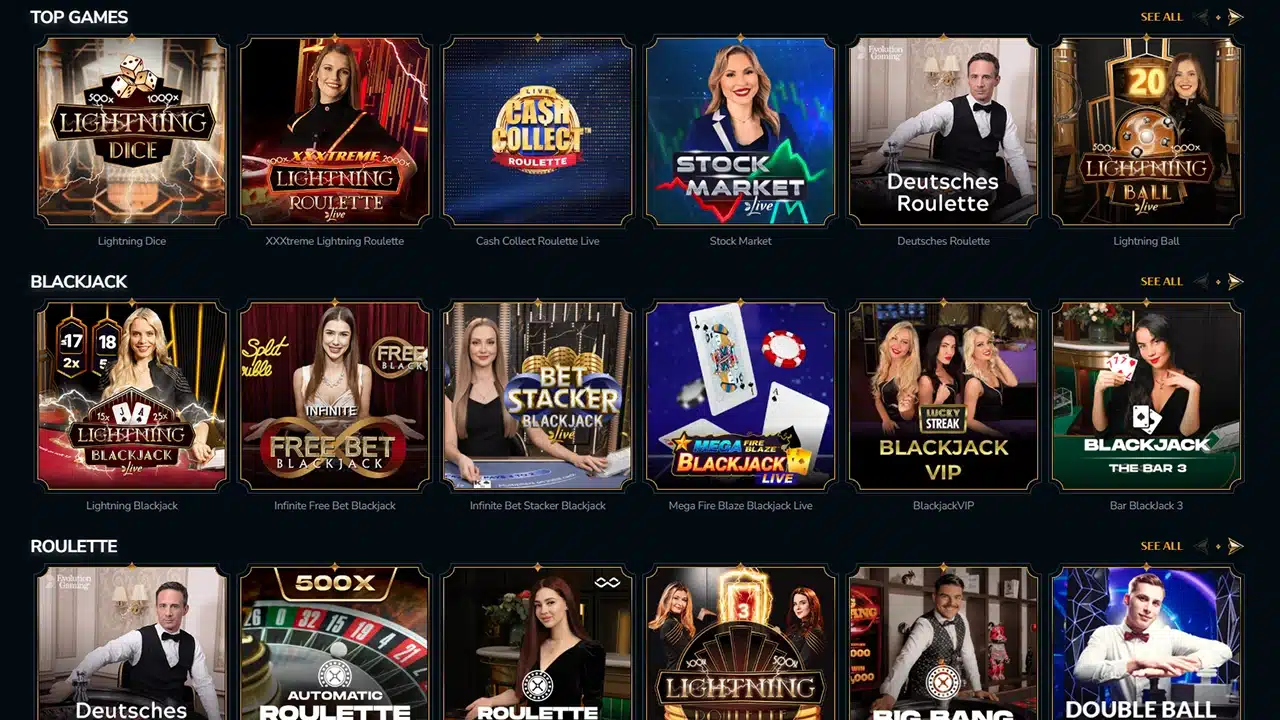 VipCasino live dealer games offer