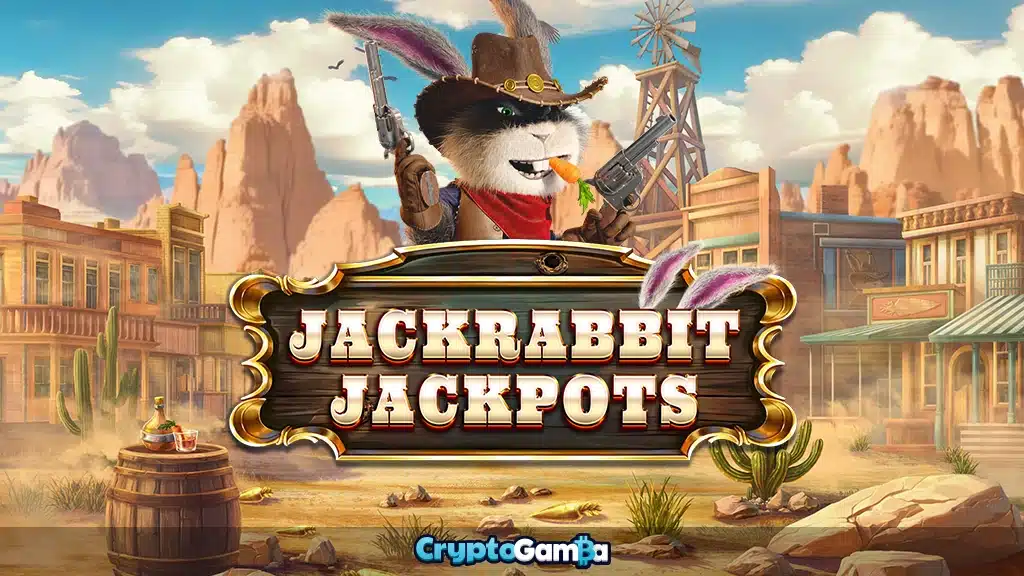 Jackrabbit Jackpots video slot logo with character